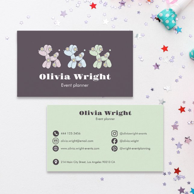 Kids Event Balloon Dogs Party Planner Visitkort (Skapare uppladdad)