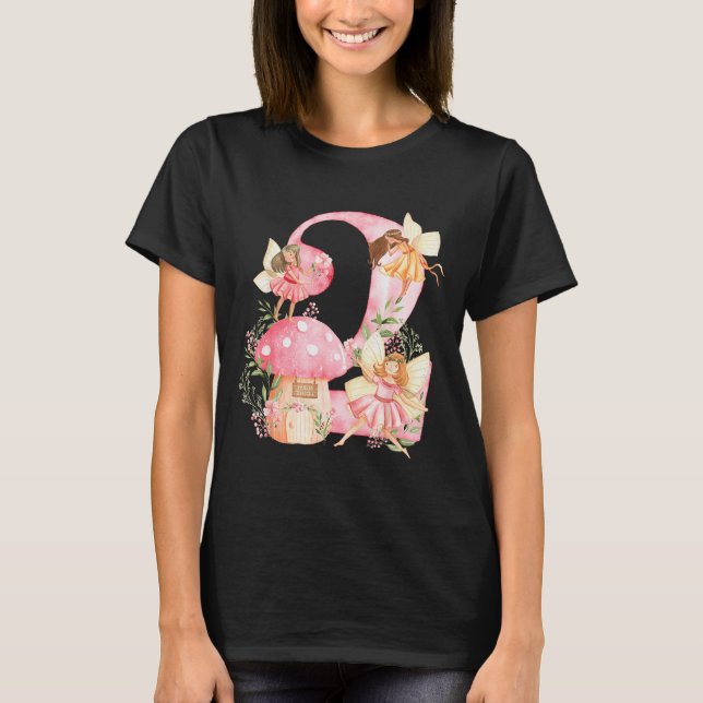 Kids Fairy 2nd Birthday Girl Party Magical Fairy B T Shirt (Framsida)