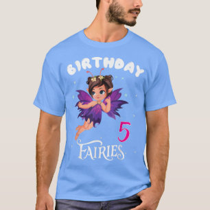 Kids Fairy Födelsedagsfest 5-årig Fairy Birthund T Shirt