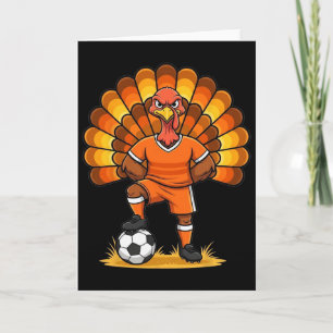 Kids Fall Pojkar Thanksgiving Fotboll Turkiet Män Kort