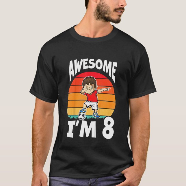 Kids Fantastisk I är 8:e födelsedagsdabbing Boys F T Shirt (Framsida)