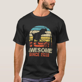Kids Fantastisk sedan 2018 Dinosaur 4 år gammal 4: T Shirt