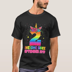 Kids Fantastisk sedan september 2019 Unicorn Rainb T Shirt