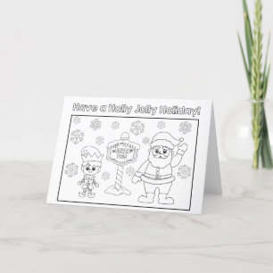 Kids Färg ditt eget Holly Jolly-Helgdag kort