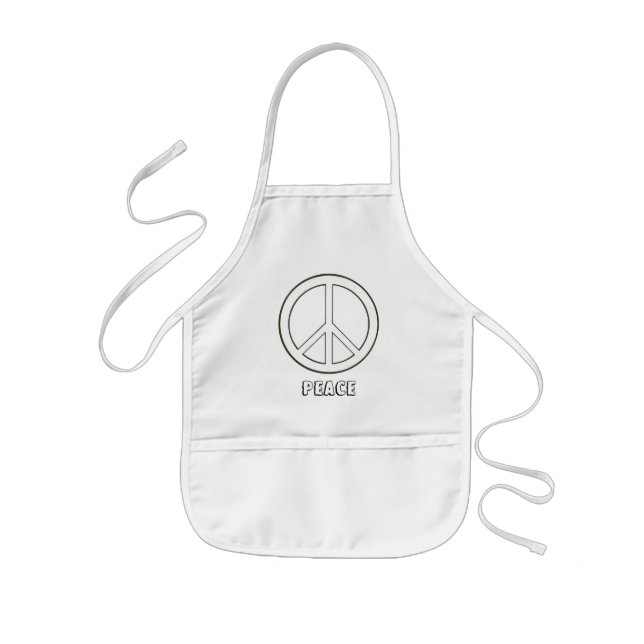 Kids Färg i fredstecken aprons Barnförkläde (Framsidan)