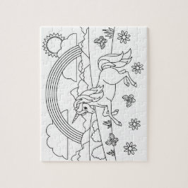 Kids Färg Me Unicorn Rainbow Pussel