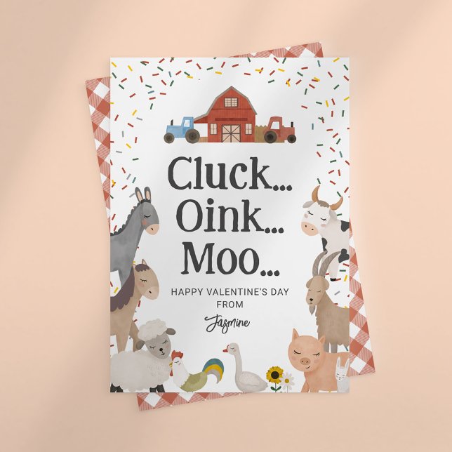 Kids Farmyard Kids Valentines day Julkort (Skapare uppladdad)