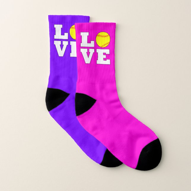 Kids Fastpitch Softball Kärlek Anpassningsbar Färg Strumpor (Par)