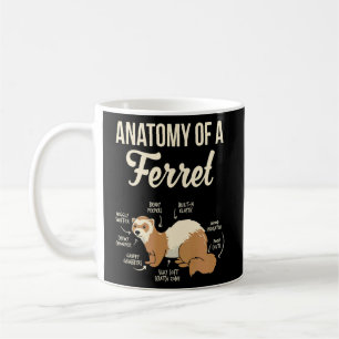 Kids Ferretferret Saker anatomi of a Ferret Kaffemugg