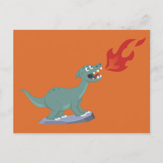 Kids Fire Breathing Dinosaur Art av Jeff Nevins Vykort