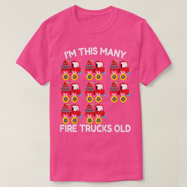 Kids Fire Truck Firefighter Monster Truck 8th Birt T Shirt (Design framsida)