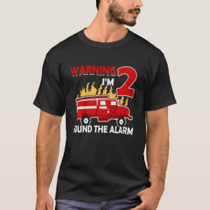 Kids Fireman med eld lastbil I är två år T Shirt