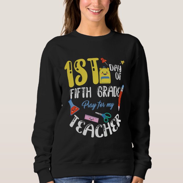 Kids First 1st Day of Fifth 5th Grade Student Back T Shirt (Framsida)