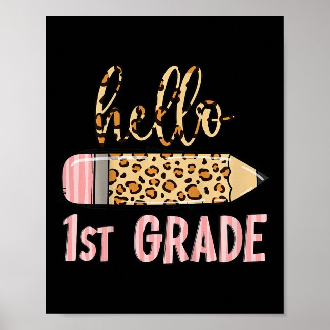 Kids First Day Of School Girls Ck To School Hello  Poster (Framsidan)