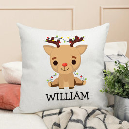 Kids First jul Cute Reindeer Namn Kudde