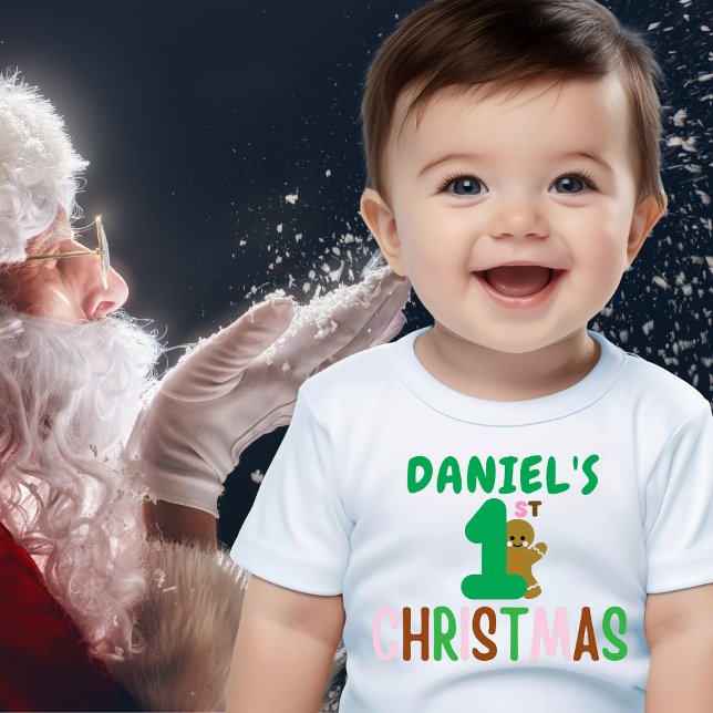 Kids First jul Gingerbröd Namn Funny T Shirt (Skapare uppladdad)