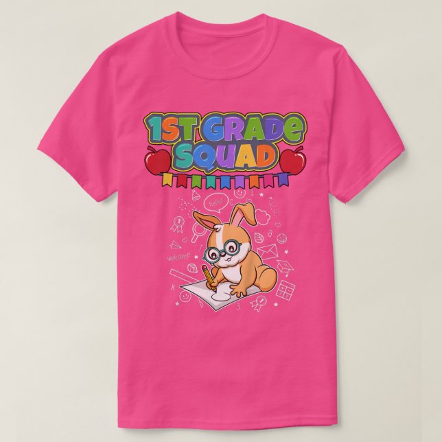 Kids First Klass Squad Funny Rabbit Bunny Elementa T Shirt (Design framsida)
