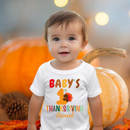 Kids First Thanksgiving Turkiet Namn Funny T Shirt