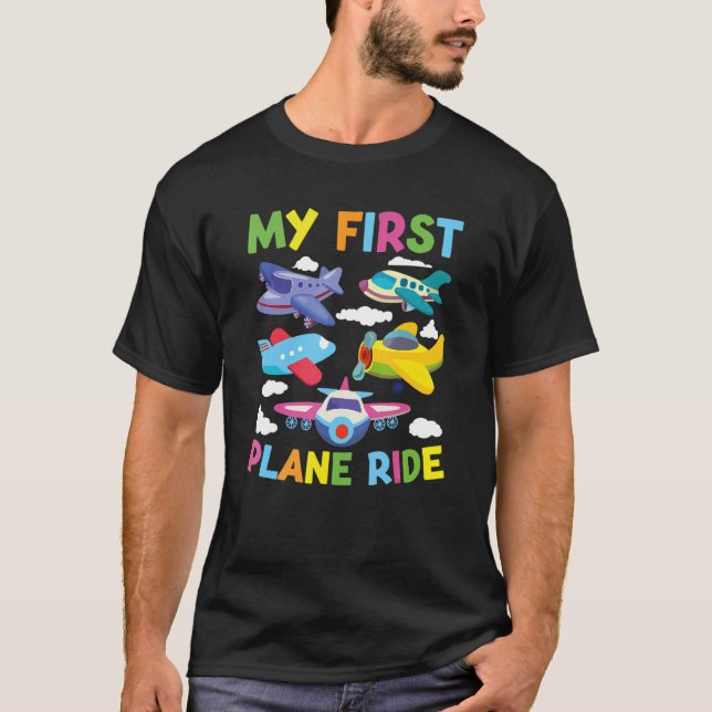Kids First Time Flying My First Airplane Ride Boys T Shirt (Framsida)