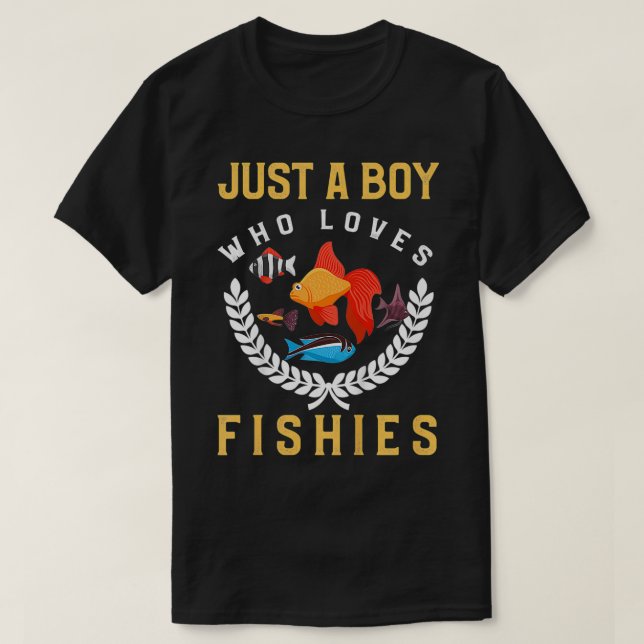 Kids Fish Älskare Funny Aquarium Fishies Quote Aqu T Shirt (Design framsida)