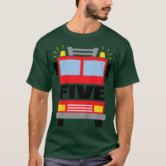 Kids FIVE (5) year old 5th Birthday Fire Truck the T Shirt
