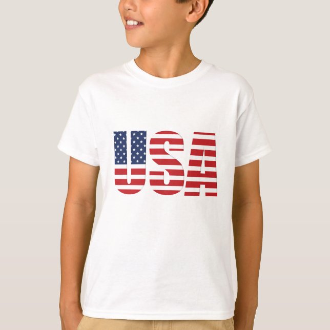 Kids Flagga USA T-Shirt (Framsida)