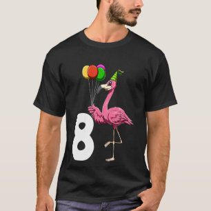 Kids Flamingo Birthday 8 Flamingo Theme 8th Birthd T Shirt