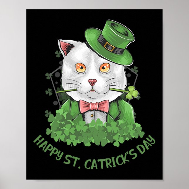 Kids Flickor St Patricks Day Katt Glad St Catricks Poster (Framsidan)