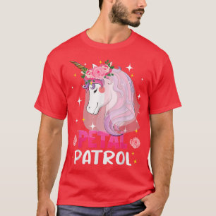 Kids Flower Girl Bröllop Unicorn Petal Patrol Girl T Shirt