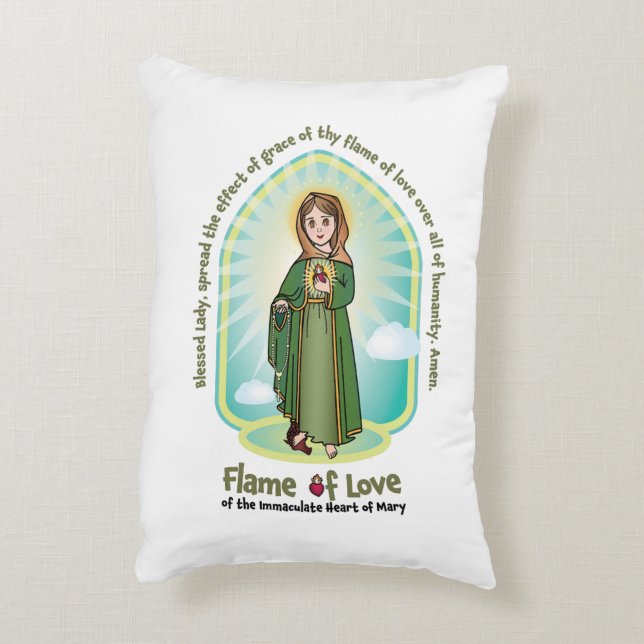 Kids FOL Mama Mary Icon + Unity Prayer Accent Pill Prydnadskudde (Baksidan(Vertikal))