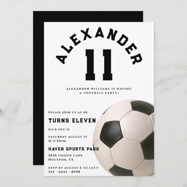 Kids Football Födelsedagsfest Inbjudningar (Fram/baksida)