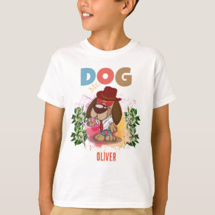 KIDS FÖR PERSONLIG AV HUND-FÄRGFUNNY T SHIRT