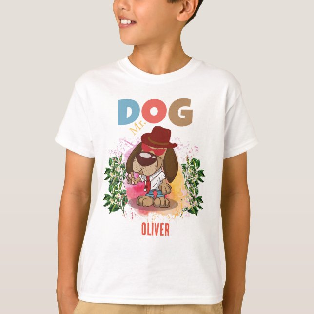KIDS FÖR PERSONLIG AV HUND-FÄRGFUNNY T SHIRT (Framsida)