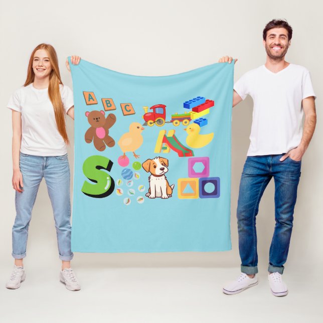 Kids form & leksak fleecefilt (På plats)