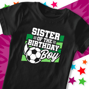 Kids Fotboll Party syster i födelsedagstjocken T Shirt