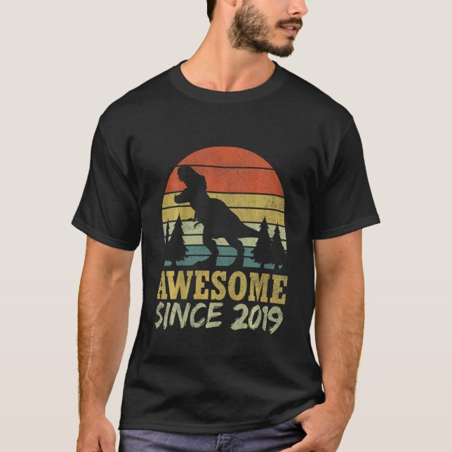 Kids Fourasaurus Födelsedag  Småbarn Four Rex 2021 T Shirt (Framsida)