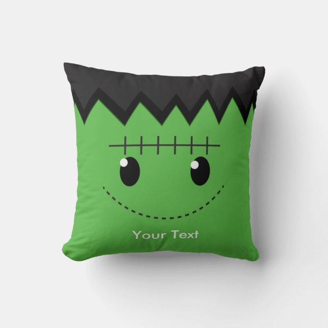 Kids Frankenstein Halloween Cute Room Dekorativ ku Kudde (Framsida)