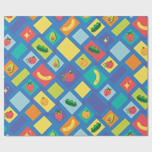 Kids Fruit and Veggie Presentpapper (Platt)