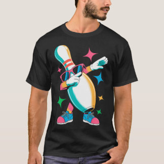 Kids Funny Bowling Tee Bowling Pin Dabbing Dab Bow