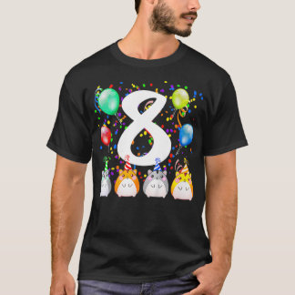 Kids Funny Hamster Guinea Gris 8:e födelsedag 8 T Shirt