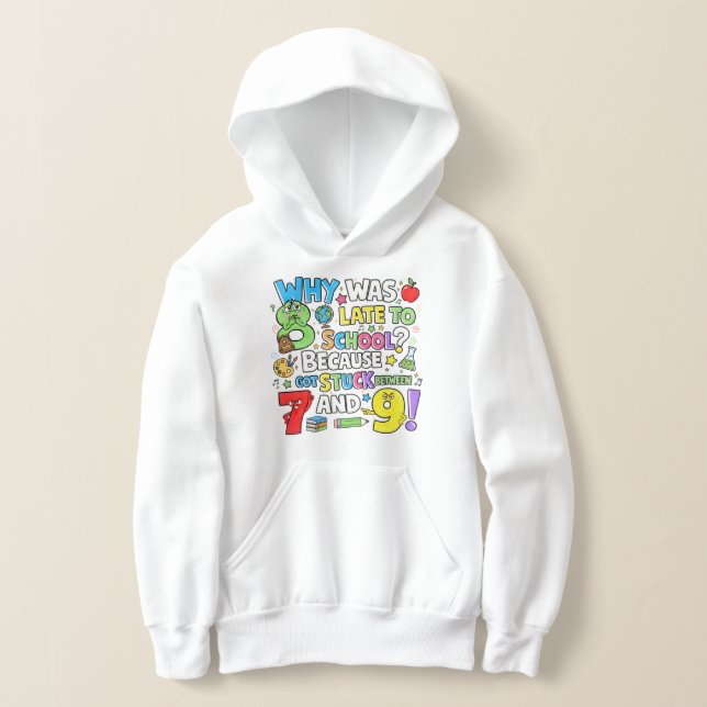 Kids Funny Maths Hoodie | Numbers Joke UK T Shirt (Laydown)