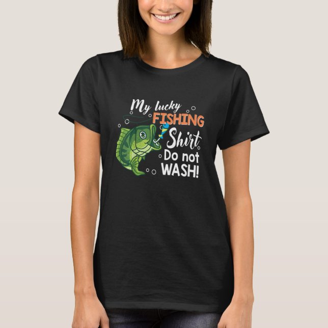 Kids Funny My Lucky Fishing-Shirt Fly Bass Fish Yo T Shirt (Framsida)