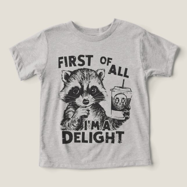 Kids Funny Raccoon T-Shirt (Design Framsida)