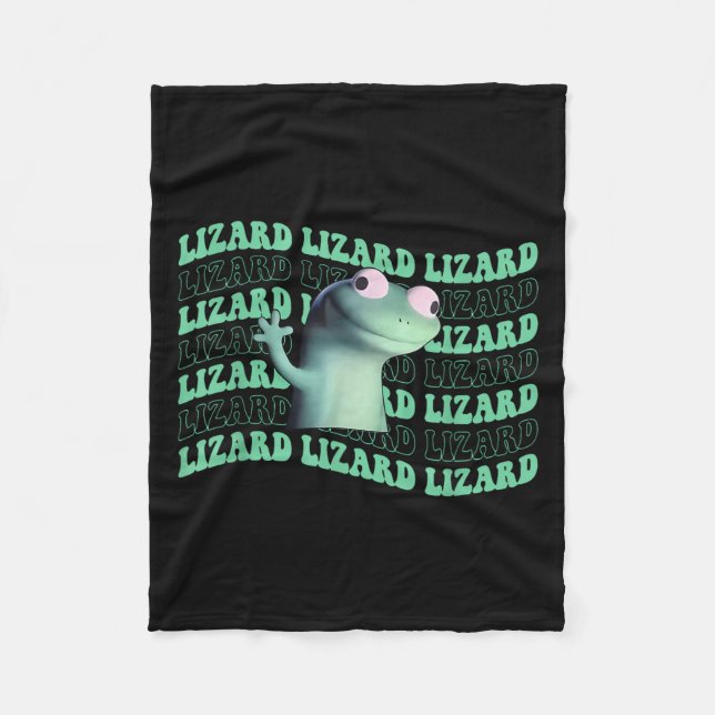 Kids Funny Weirdcore Animal Groovy Lizard L Fleecefilt (Framsidan)