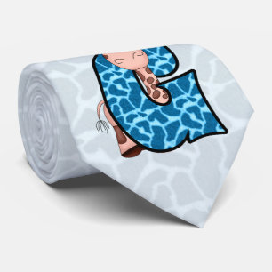 Kids ’G’ Monogram Blue och Brown Giraffe Slips