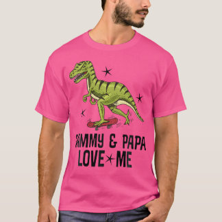 Kids Gammy och Pappa Kärlek Me Grandson Dinosaur T Shirt