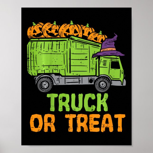 Kids Garge Lastbil Pumpkins Småbarn Poster (Framsidan)