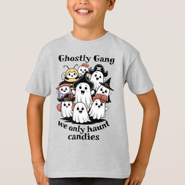 Kids' Ghokostes Gang Shirt Cute Bus eller godis to T Shirt (Framsida)