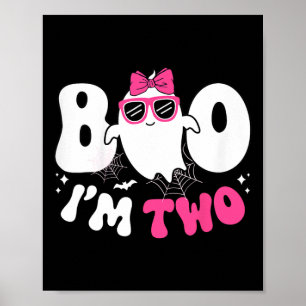 Kids Ghost Boo I är 2:a Birthday Girl Halloween Poster