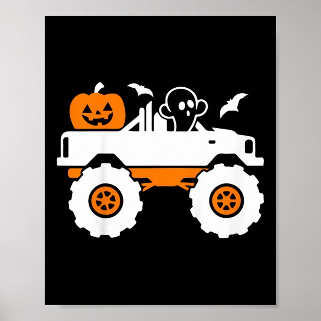 Kids Ghost Pumpkin Riding Monster Lastbil Lazy Hal Poster (Framsidan)